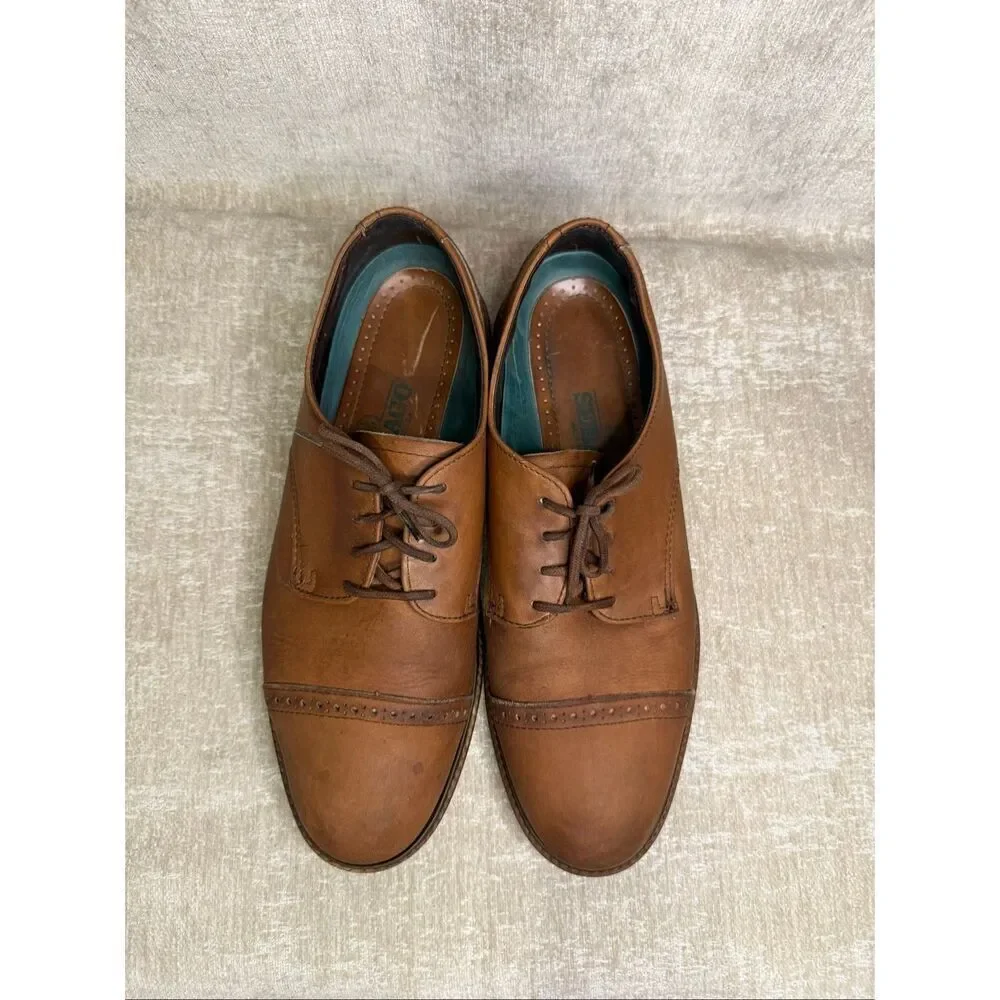Sebago Men's Leather Cap Toe Lace Up Oxford Derby Dress Shoes Brown Size 11
